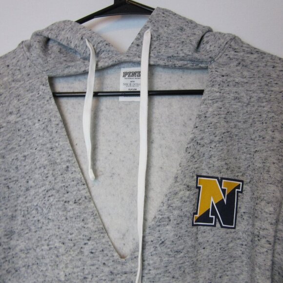 Victoria Secret U.S. Navy Hoodie Cutout Heathered Gray Small 5th & Ocean Sweatsh - Picture 2 of 7